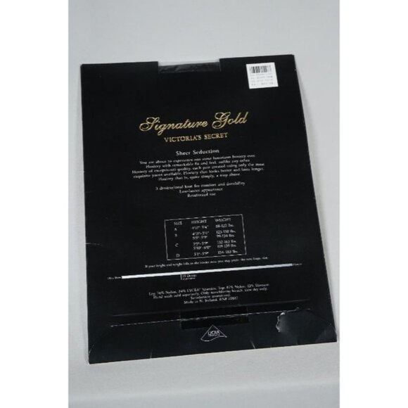 NEW!! Victoria's Secret Signature Gold Sheer Seduction BLACK Size A - Picture 3 of 4